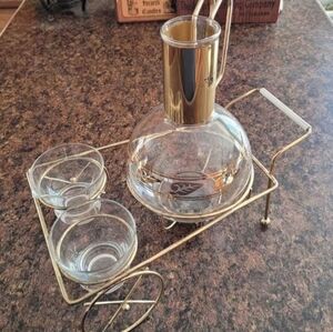 Mid Century ModernMCM 4 piece Coffee Hostess ServingSet with metal cart